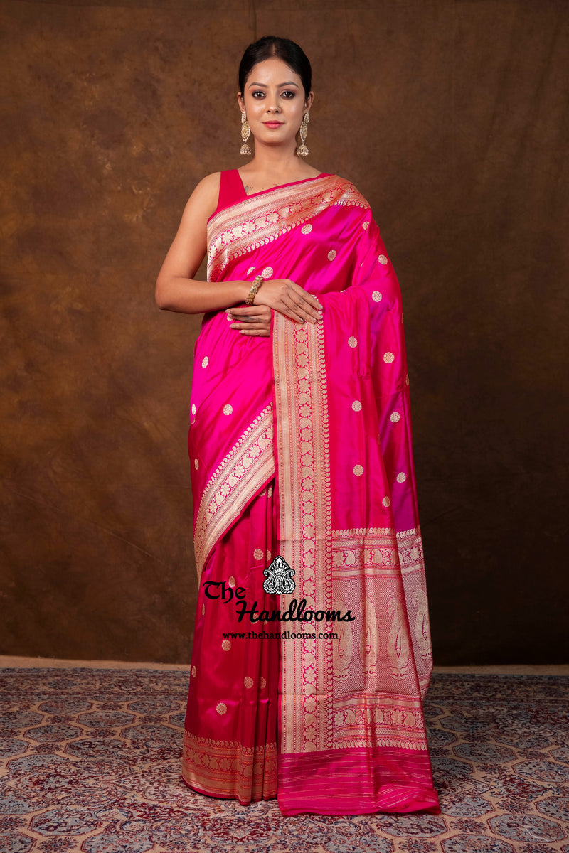 Pure Katan Silk Banarasi Handloom Saree - All Over Kadua Motifs