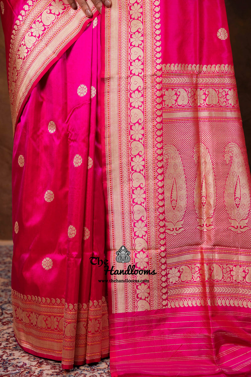 Pure Katan Silk Banarasi Handloom Saree - All Over Kadua Motifs