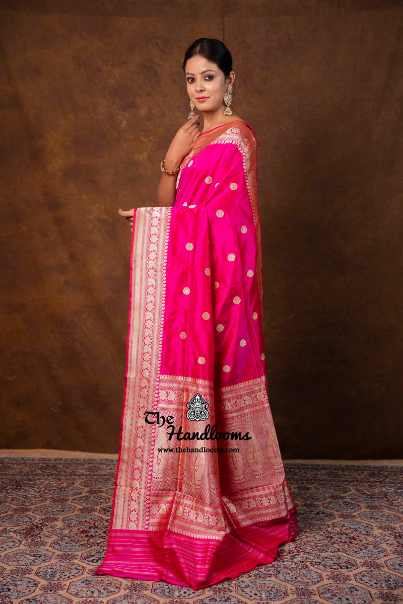 Pure Katan Silk Banarasi Handloom Saree - All Over Kadua Motifs