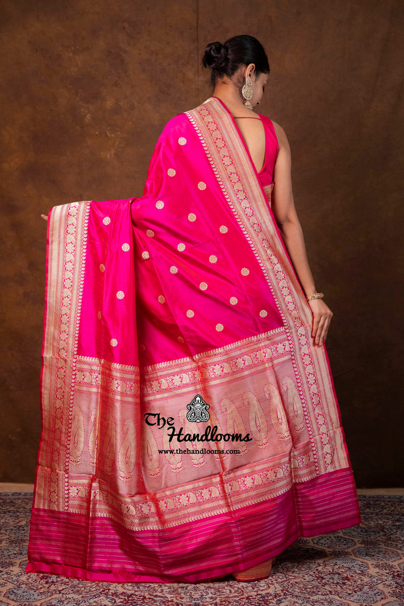 Pure Katan Silk Banarasi Handloom Saree - All Over Kadua Motifs
