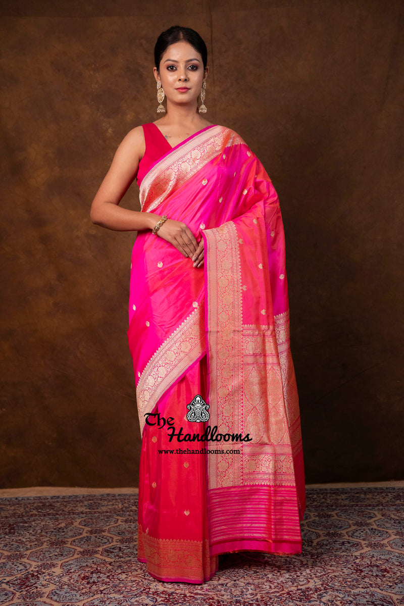 Pure Katan Silk Banarasi Handloom Saree - All Over Kadua Motifs