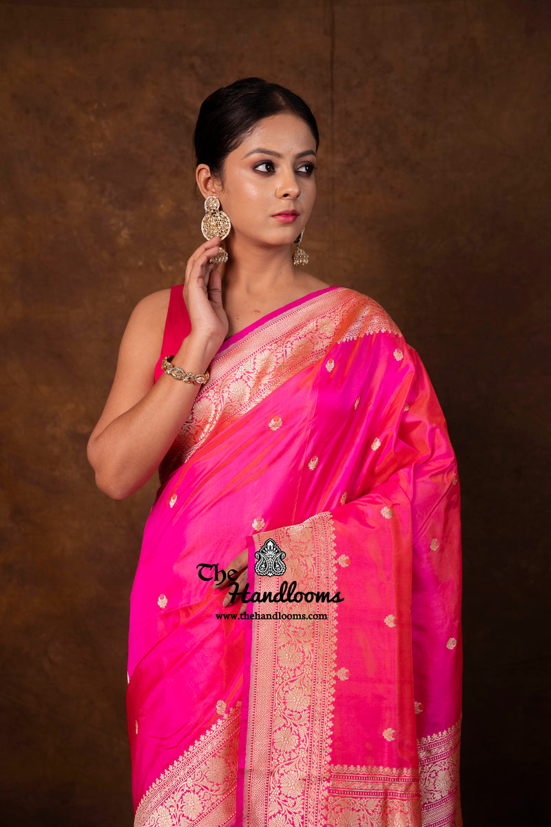 Pure Katan Silk Banarasi Handloom Saree - All Over Kadua Motifs