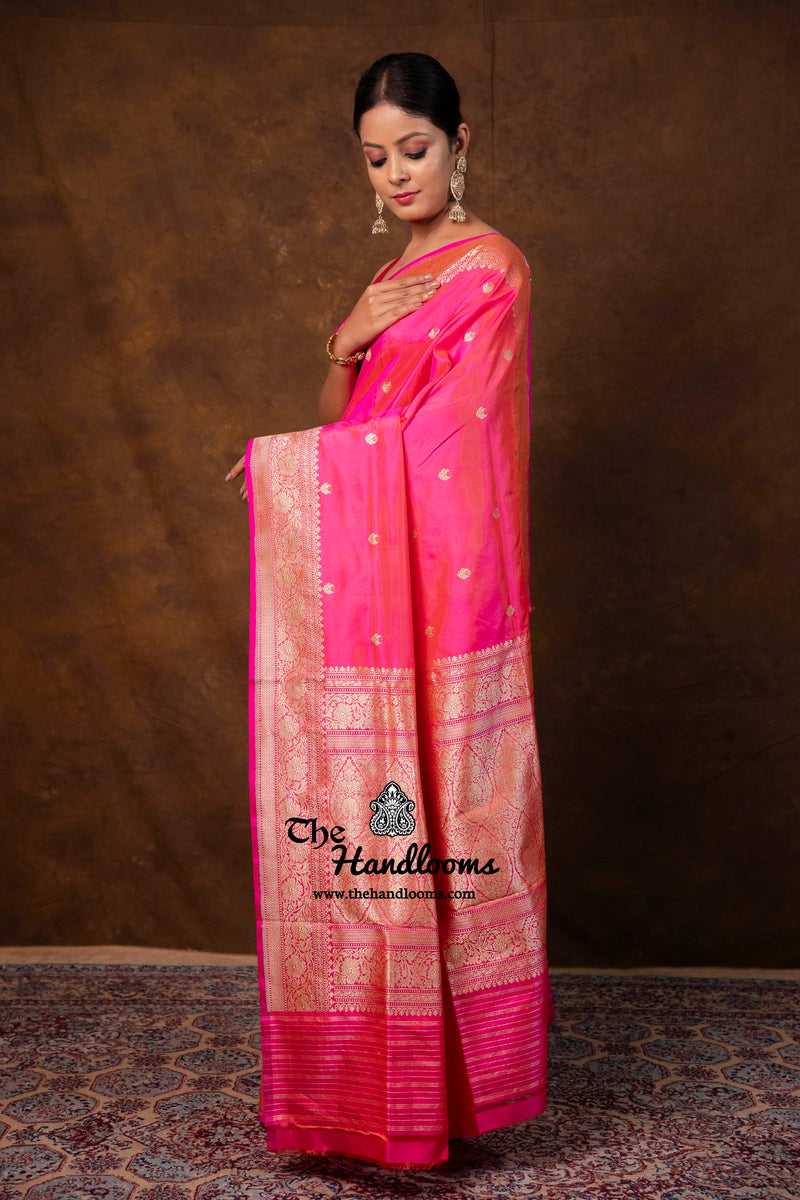 Pure Katan Silk Banarasi Handloom Saree - All Over Kadua Motifs
