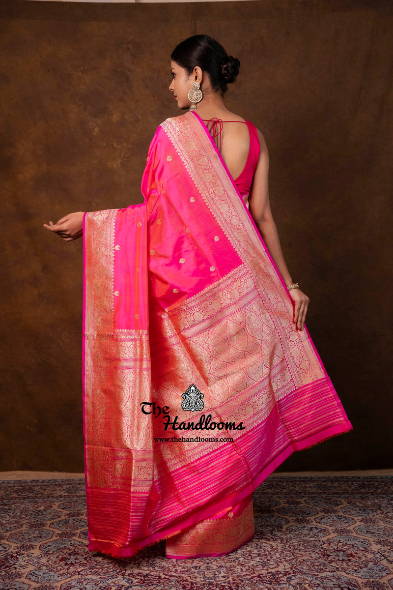 Pure Katan Silk Banarasi Handloom Saree - All Over Kadua Motifs
