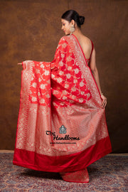 Pure Katan Silk Banarasi Handloom Saree - All Over Jaal Work - The Handlooms