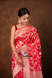 Pure Katan Silk Banarasi Handloom Saree - All Over Sona Roopa Jaal Work - The Handlooms