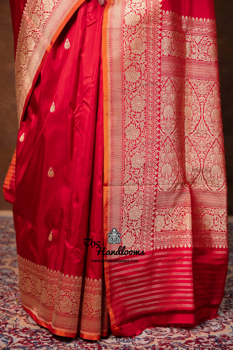 Pure Katan Silk Banarasi Handloom Saree - All Over Kadua Motifs