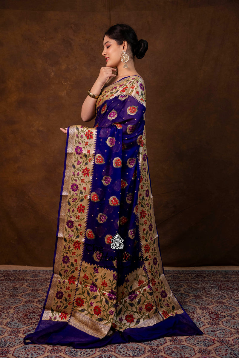 Pure Chiffon Khaddi Banarasi Saree