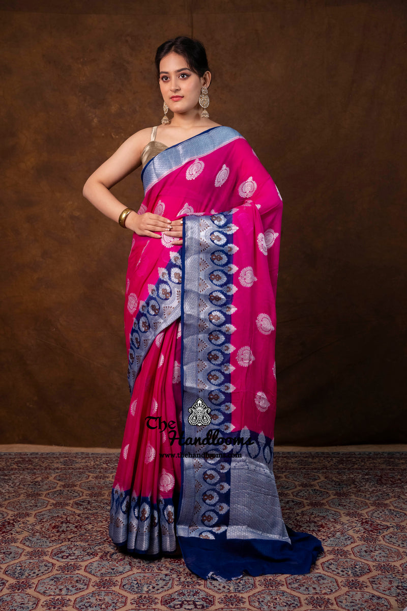 Pure Chiffon Khaddi Banarasi Saree