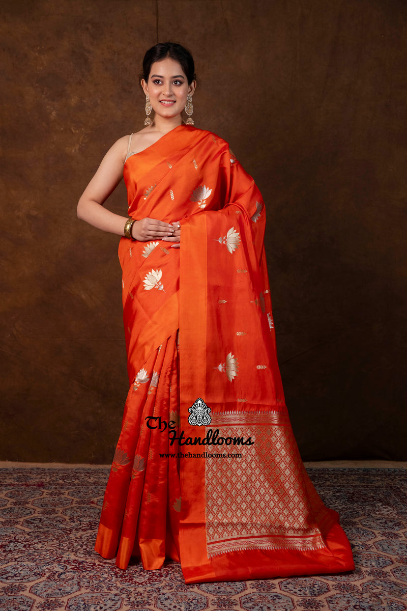 Pure Mango Silk Banarasi Handloom Saree