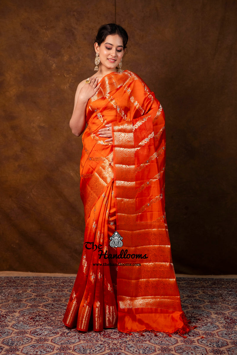 Pure Mango Silk Banarasi Handloom Saree