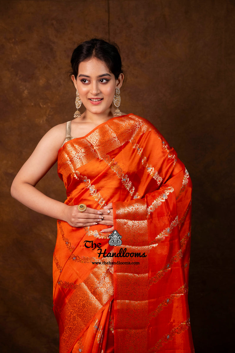 Pure Mango Silk Banarasi Handloom Saree