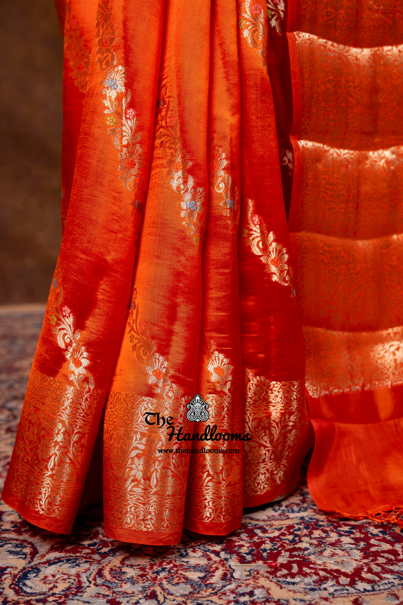 Pure Mango Silk Banarasi Handloom Saree