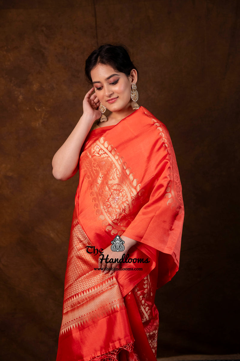 Pure Mango Silk Banarasi Handloom Saree