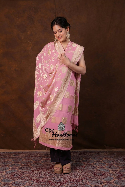 Khaddi Georgette Banarasi Dress Material Water Zari - The Handlooms