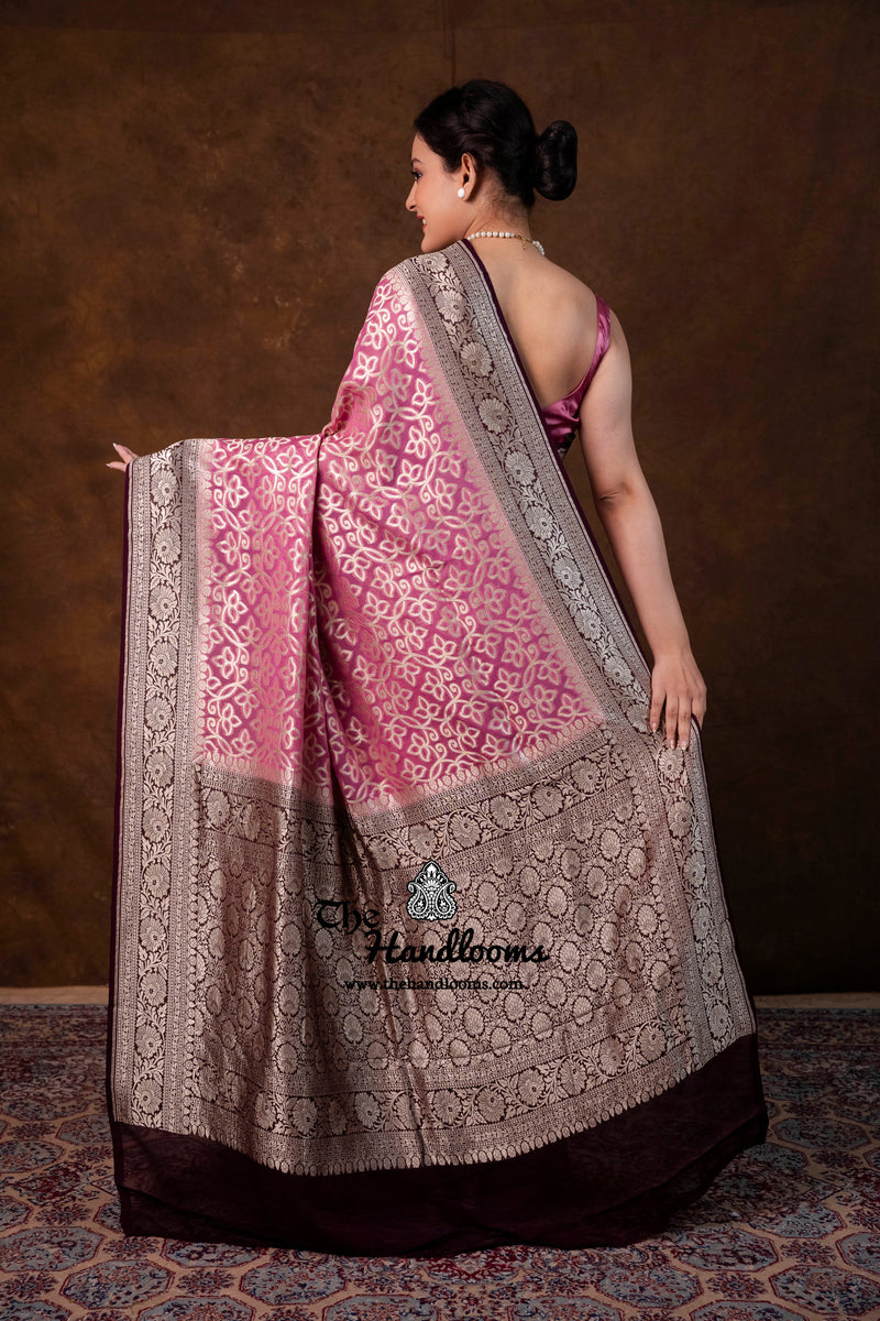 Khaddi Georgette Handloom Banarasi Saree - Water Zari