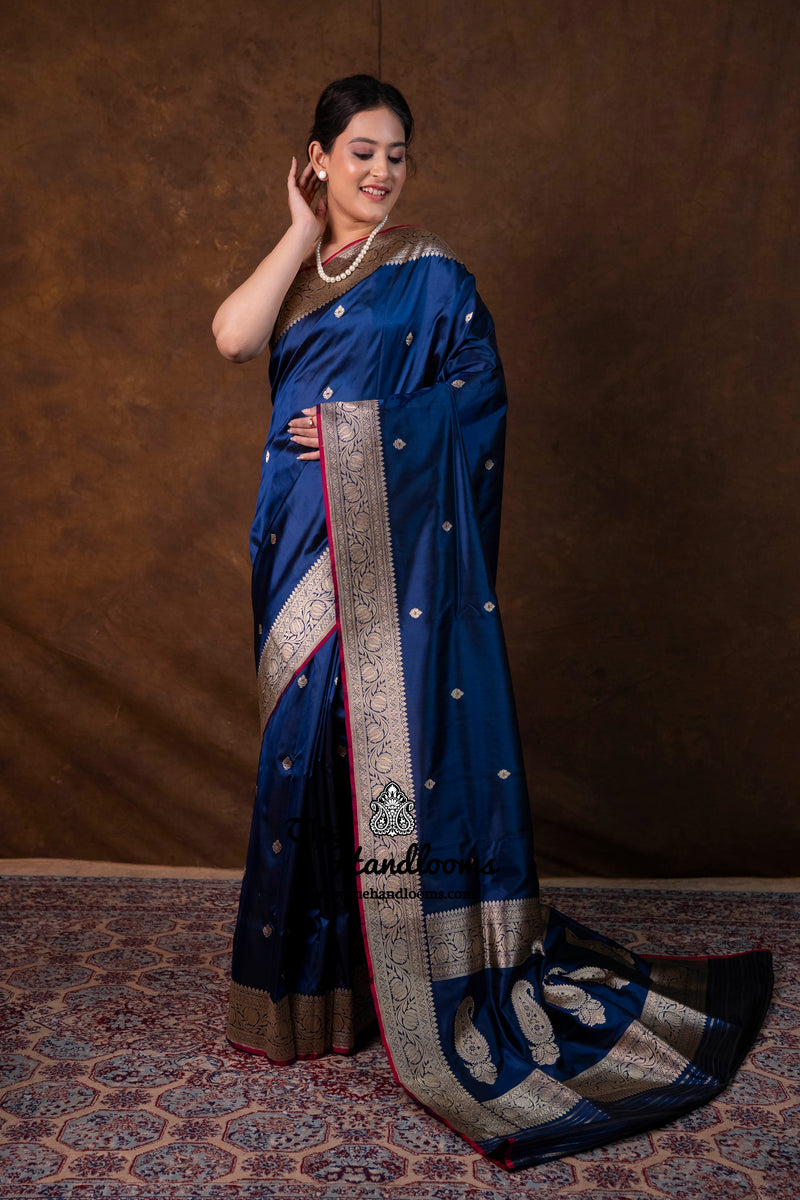 Pure Katan Silk Banarasi Handloom Saree - All Over Kadua Motifs