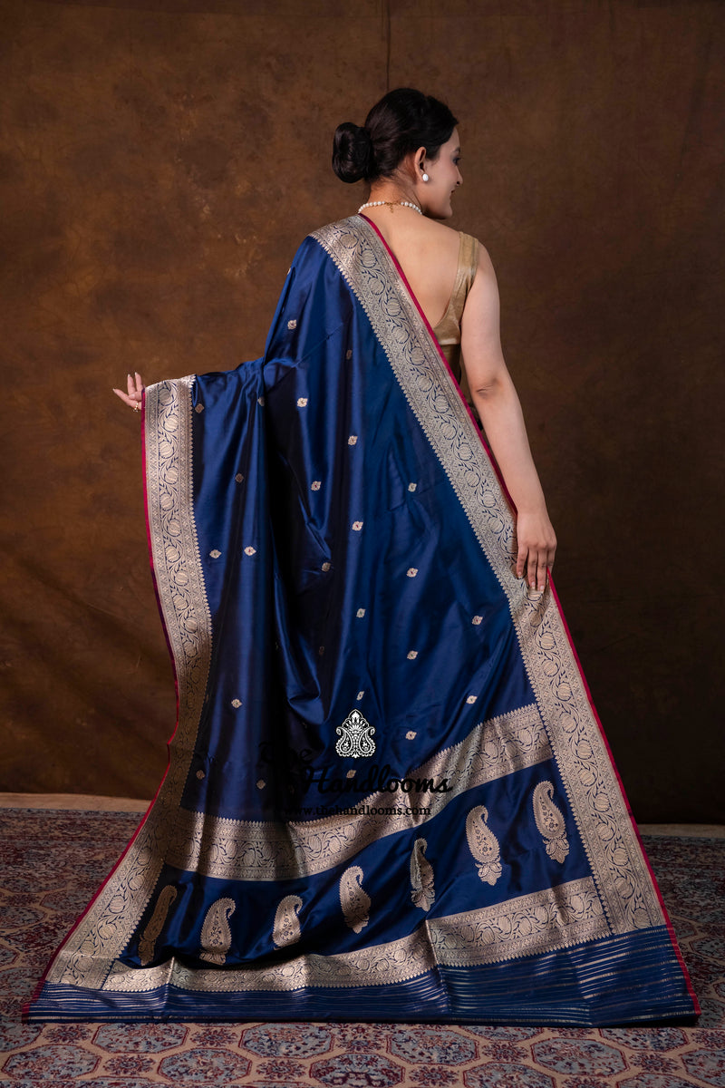 Pure Katan Silk Banarasi Handloom Saree - All Over Kadua Motifs