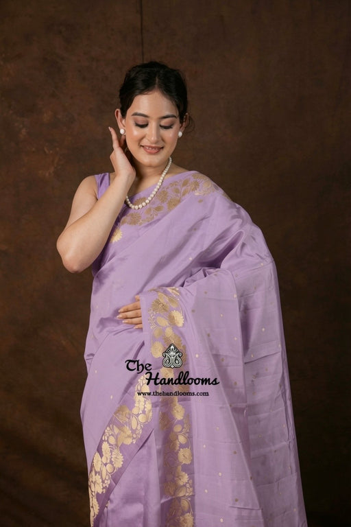 Pure Mango Silk Banarasi Handloom Saree - All over Kadua Motifs - The Handlooms