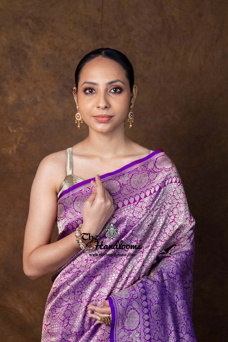 Pure Katan Silk Banarasi Handloom Saree - Tanchui Brocade