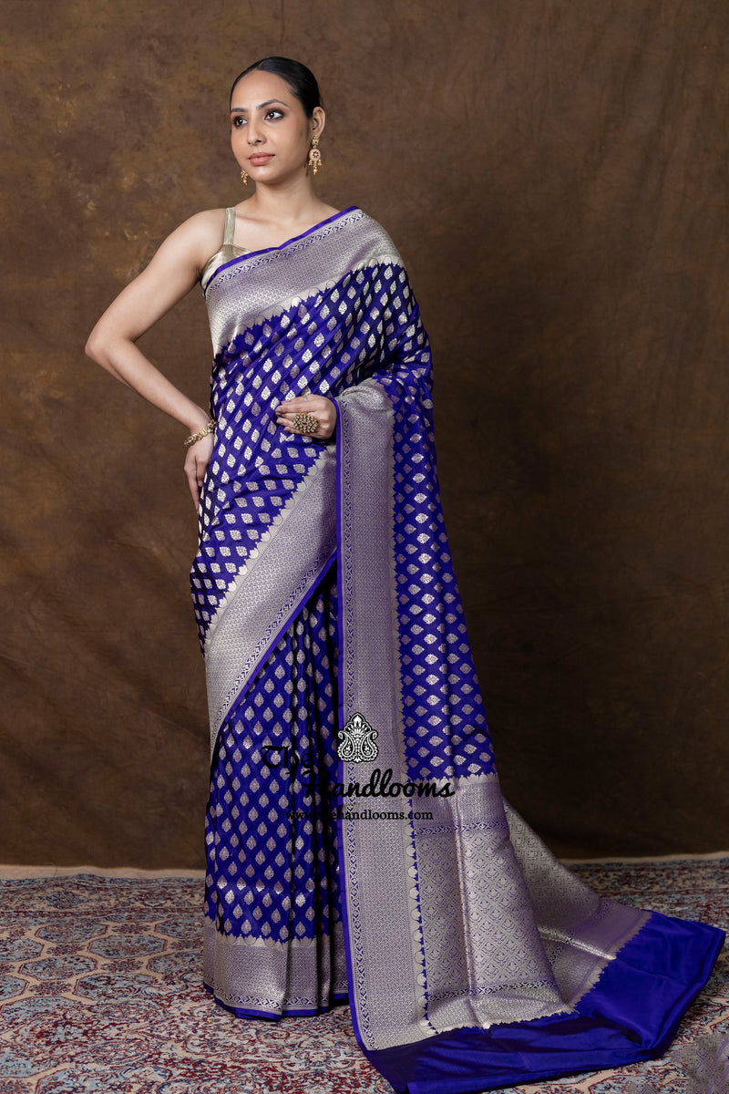 Pure Katan Silk Banarasi Handloom Saree - All Over Jaal Work