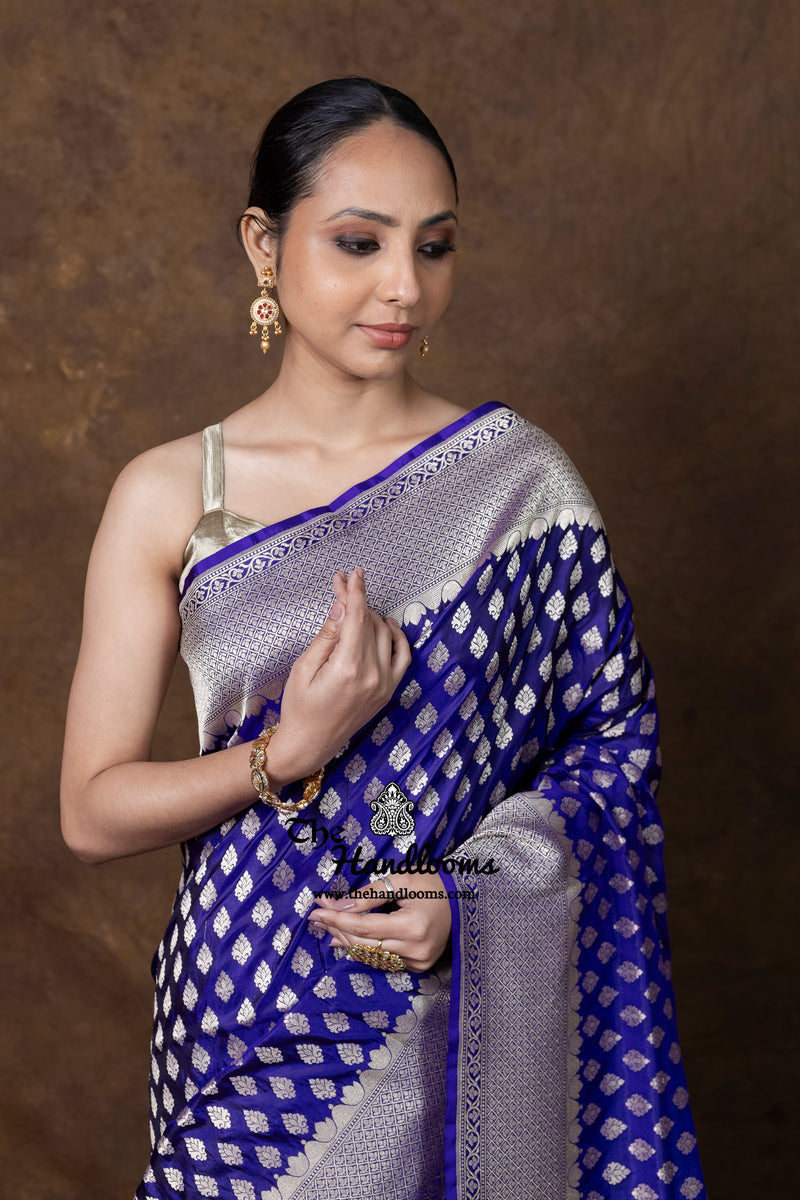 Pure Katan Silk Banarasi Handloom Saree - All Over Jaal Work