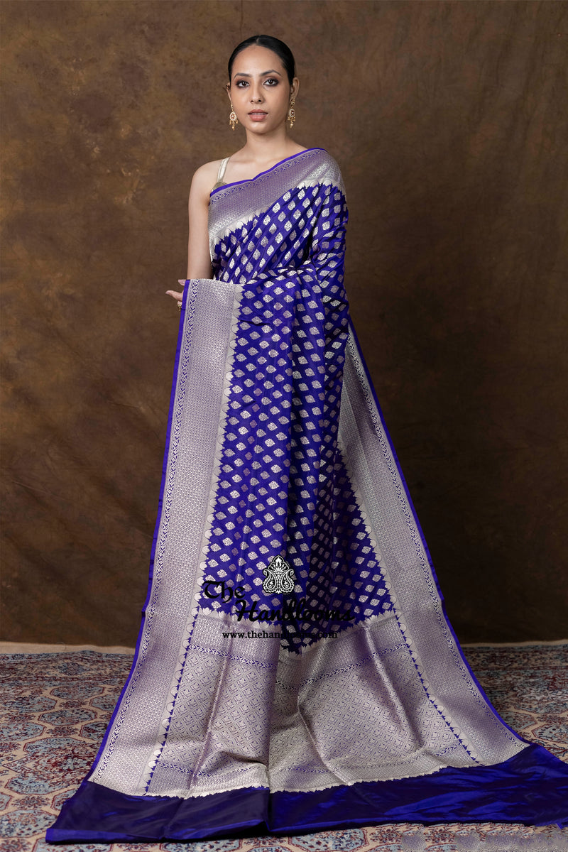 Pure Katan Silk Banarasi Handloom Saree - All Over Jaal Work