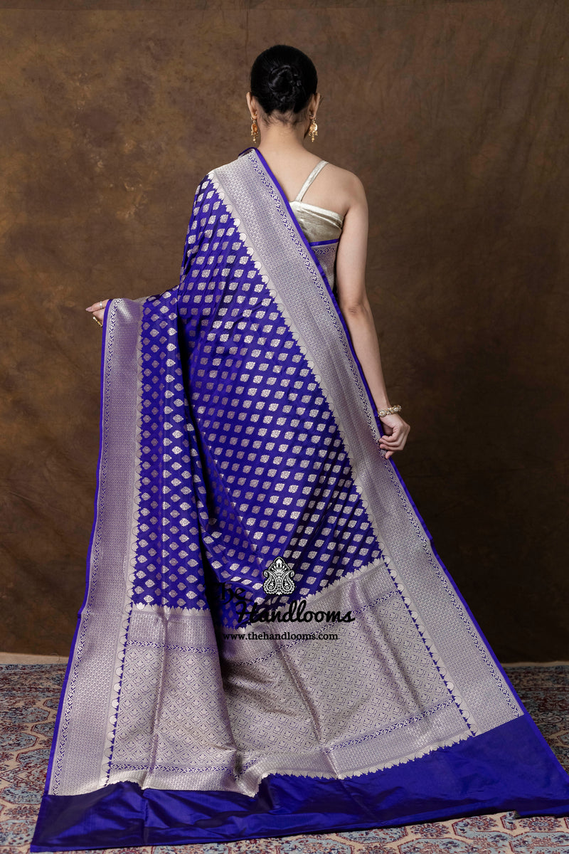 Pure Katan Silk Banarasi Handloom Saree - All Over Jaal Work