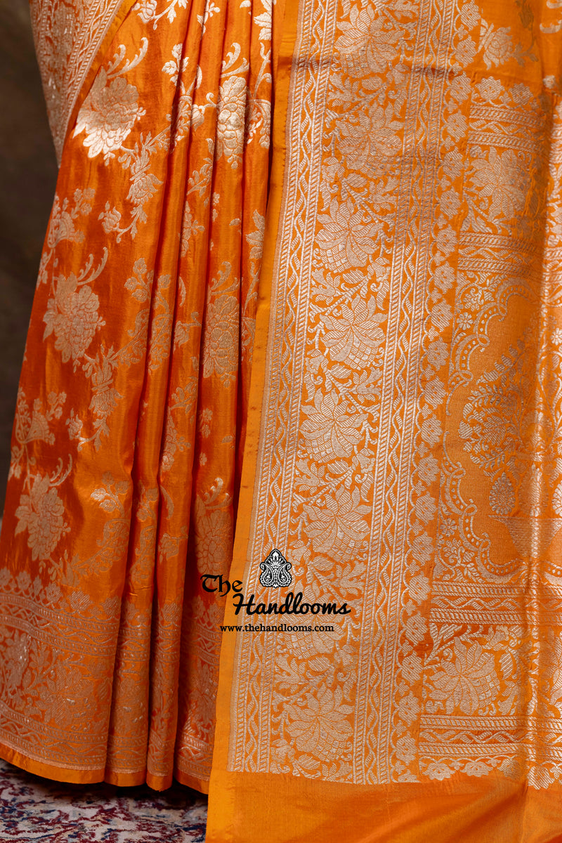 Pure Katan Silk Banarasi Handloom Saree - All Over Jaal Work