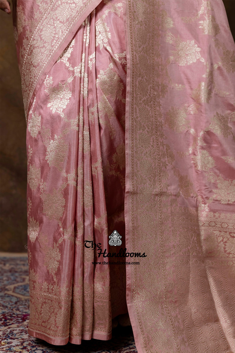 Pure Katan Silk Banarasi Handloom Saree - All Over Jaal Work