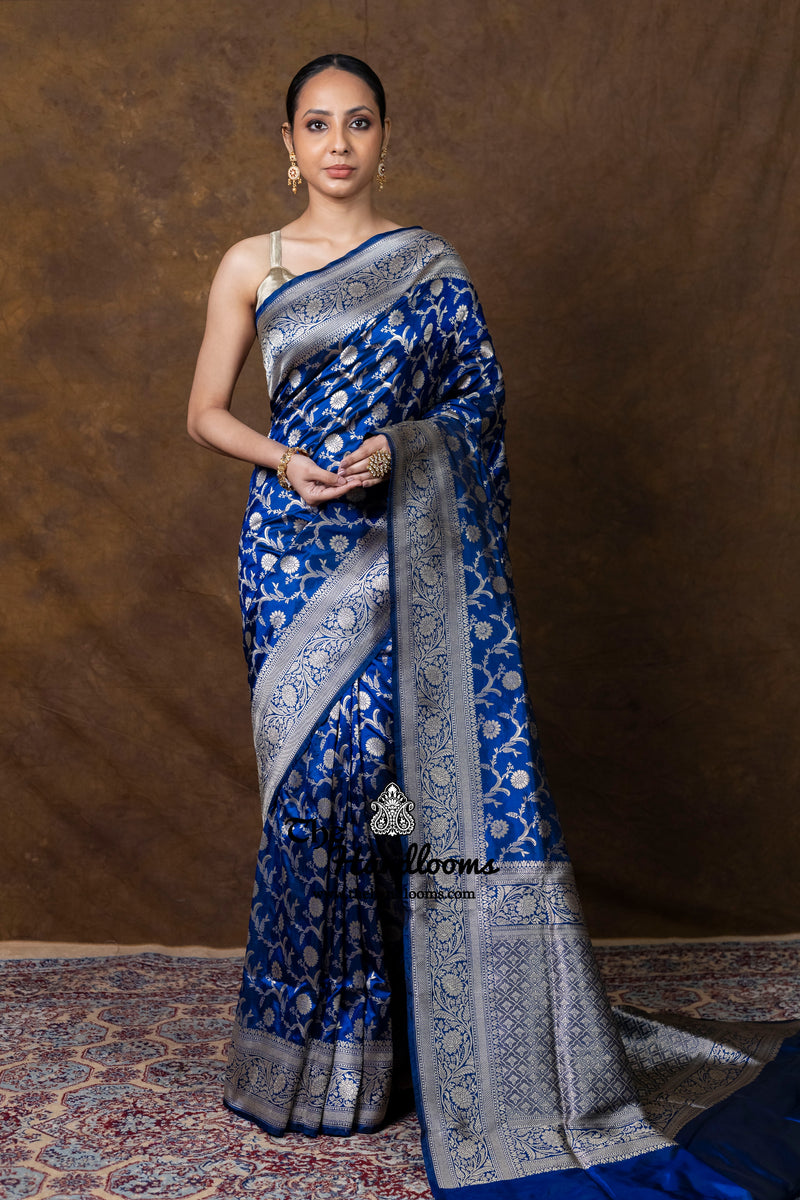 Pure Katan Silk Banarasi Handloom Saree - All Over Jaal Work