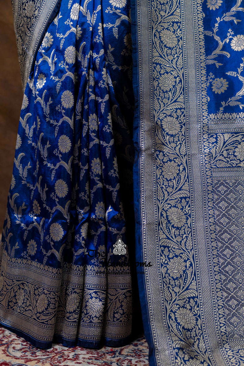 Pure Katan Silk Banarasi Handloom Saree - All Over Jaal Work