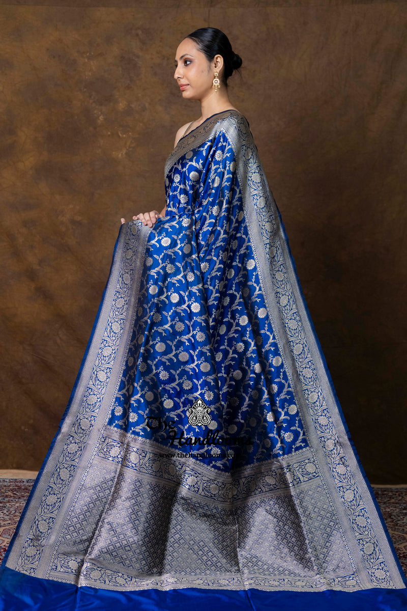 Pure Katan Silk Banarasi Handloom Saree - All Over Jaal Work