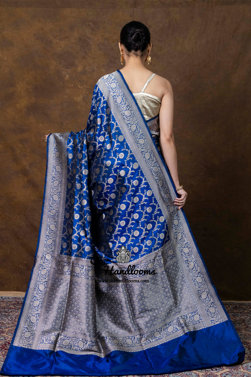 Pure Katan Silk Banarasi Handloom Saree - All Over Jaal Work
