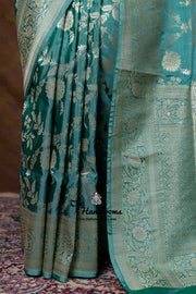 Pure Katan Silk Banarasi Handloom Saree - All Over Jaal Work - The Handlooms