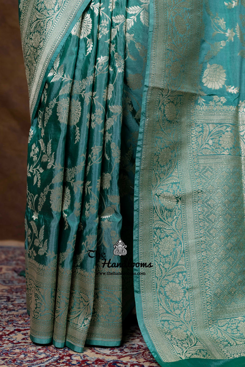 Pure Katan Silk Banarasi Handloom Saree - All Over Jaal Work - The Handlooms