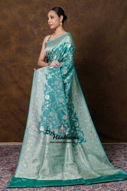 Pure Katan Silk Banarasi Handloom Saree - All Over Jaal Work - The Handlooms