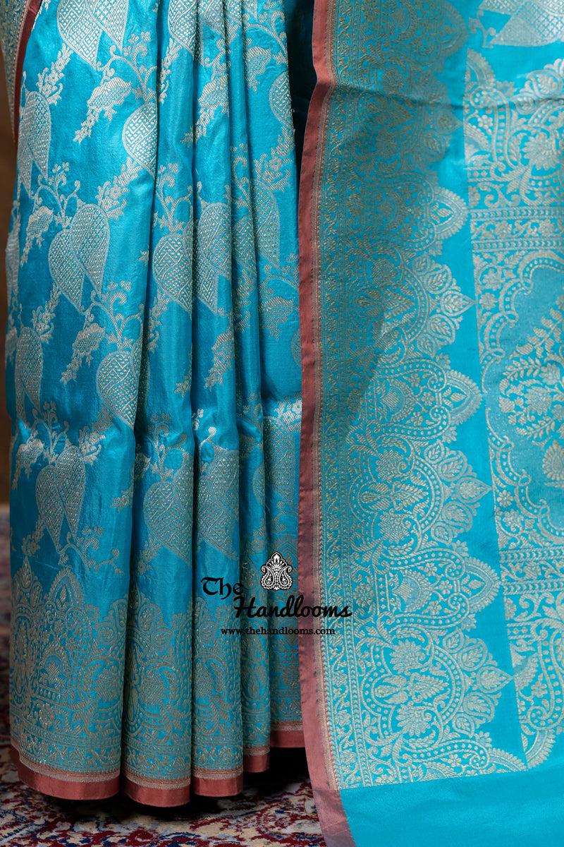 Pure Katan Silk Banarasi Handloom Saree - All Over Jaal Work