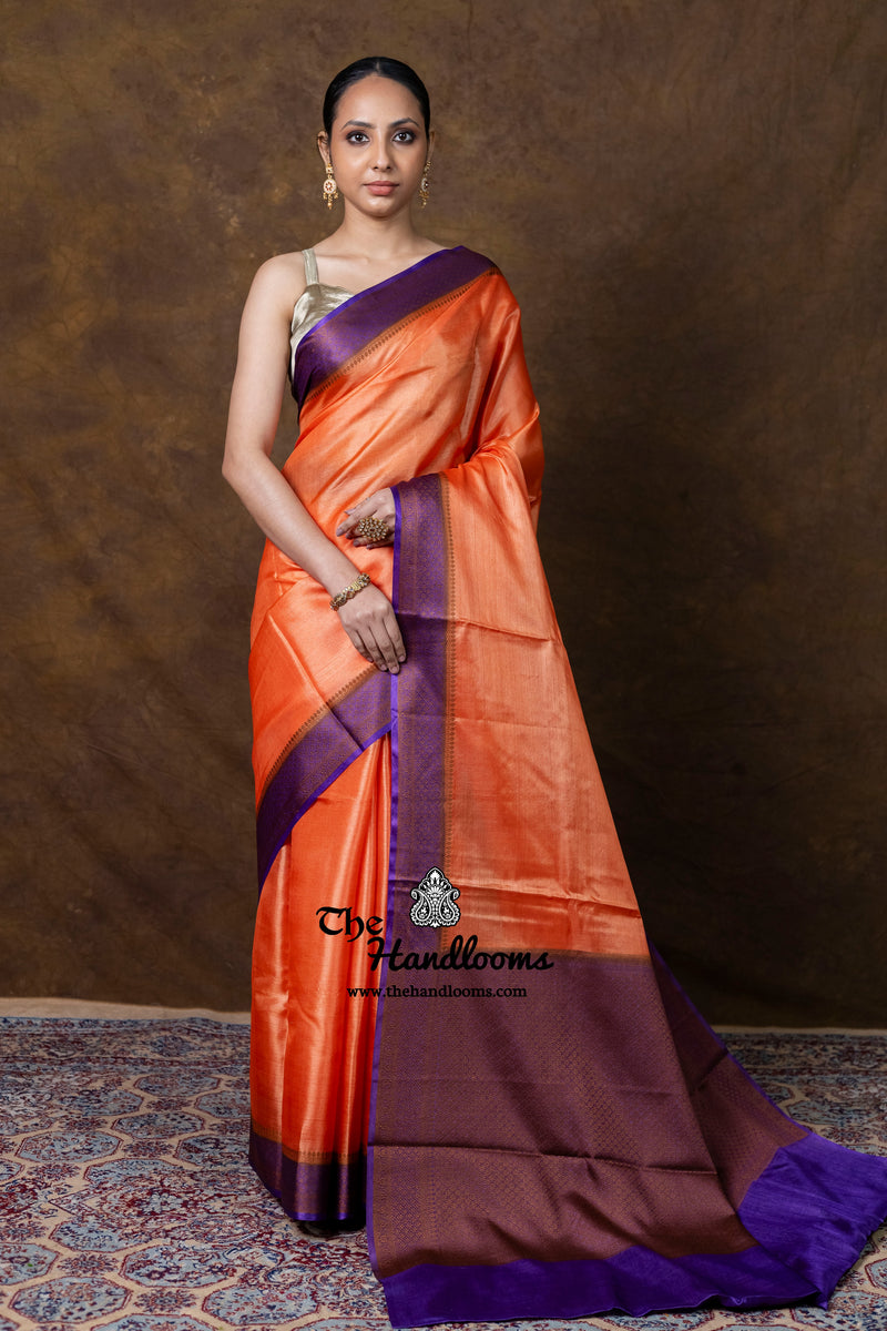 Pure Tussar Silk Handloom Banarasi Saree