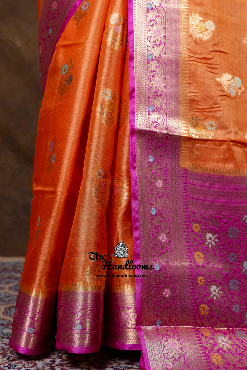 Pure Tussar Silk Handloom Banarasi Saree - Meenakri