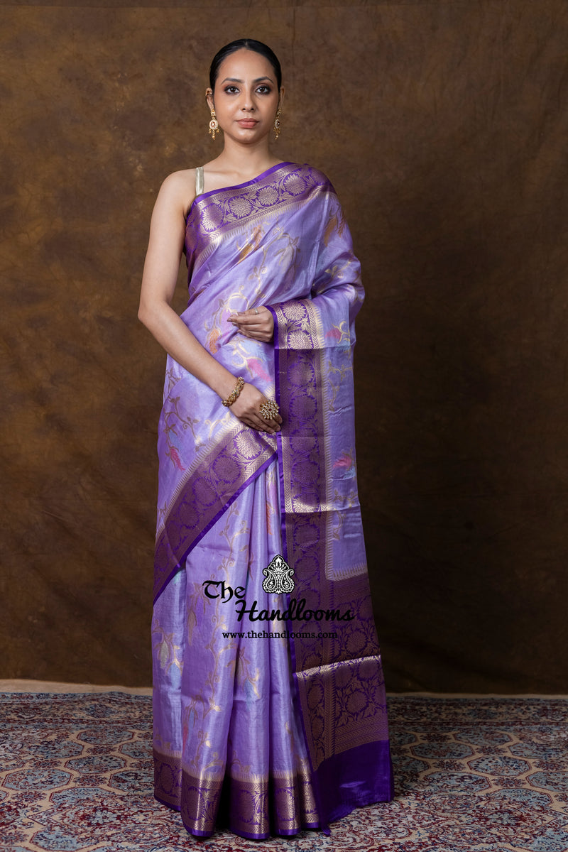 Pure Tussar Silk Handloom Banarasi Saree - Meenakari