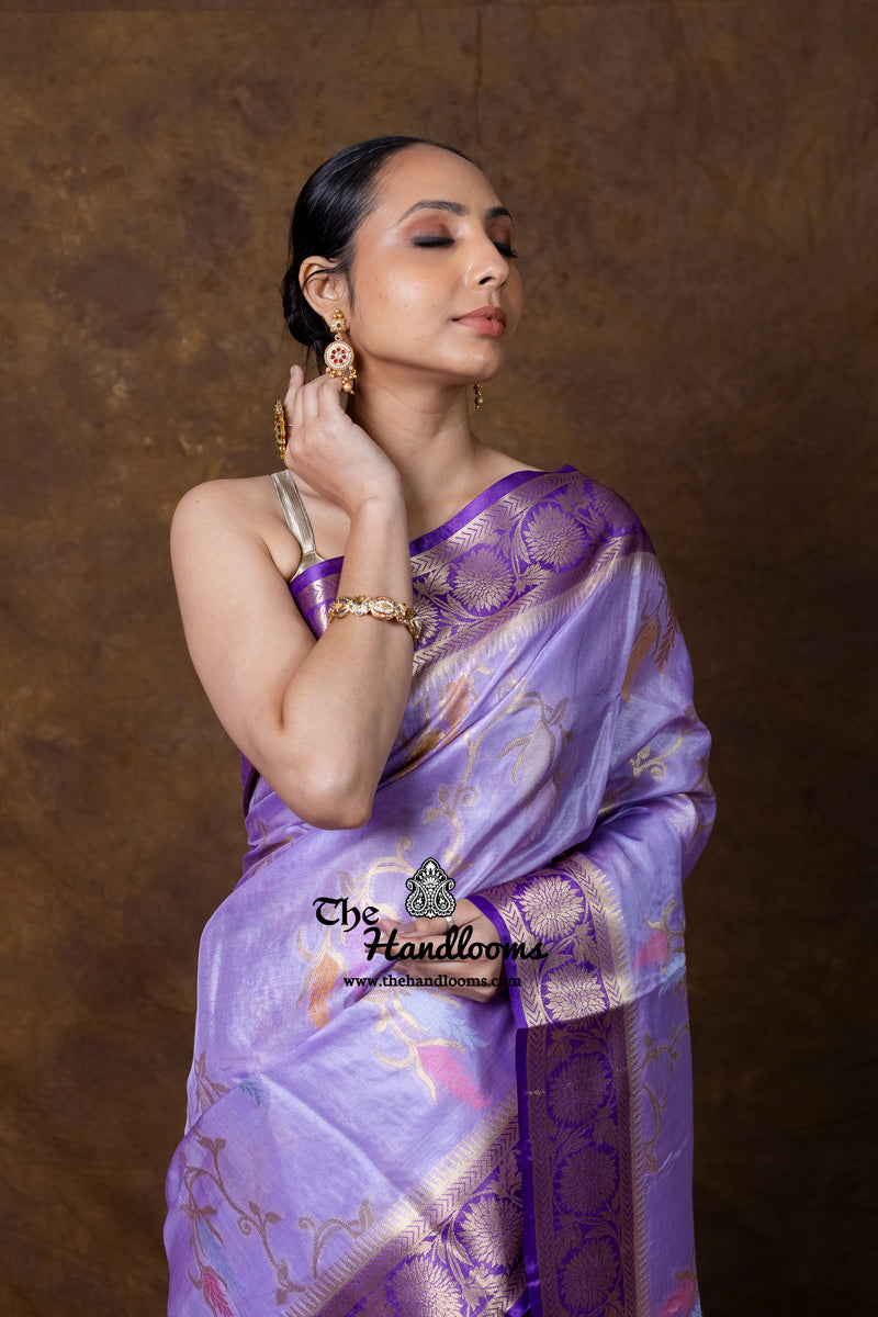 Pure Tussar Silk Handloom Banarasi Saree - Meenakari
