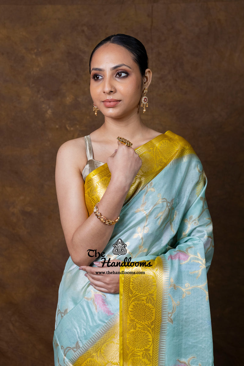 Pure Tussar Silk Handloom Banarasi Saree - Meenakari