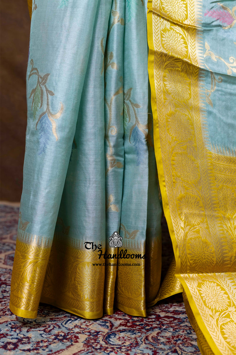 Pure Tussar Silk Handloom Banarasi Saree - Meenakari