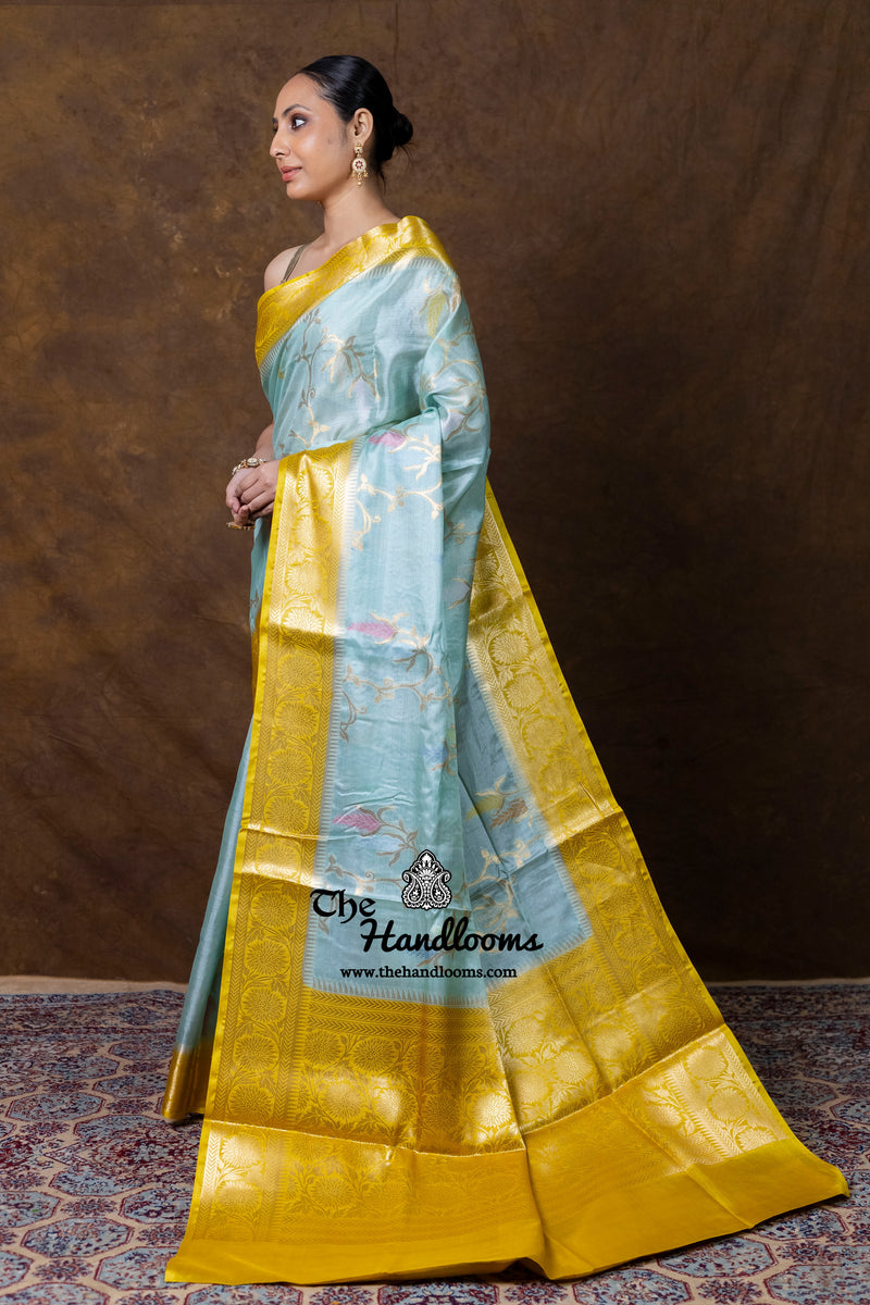 Pure Tussar Silk Handloom Banarasi Saree - Meenakari