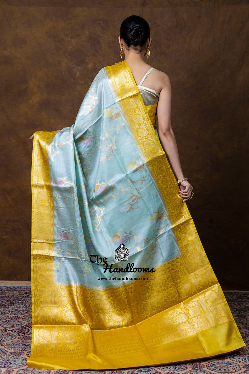 Pure Tussar Silk Handloom Banarasi Saree - Meenakari
