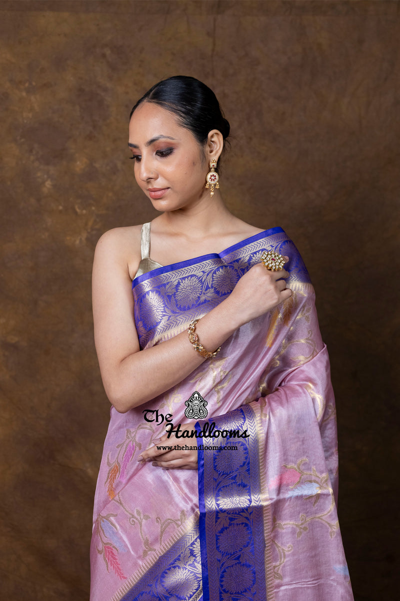 Pure Tussar Silk Handloom Banarasi Saree - Meenakari
