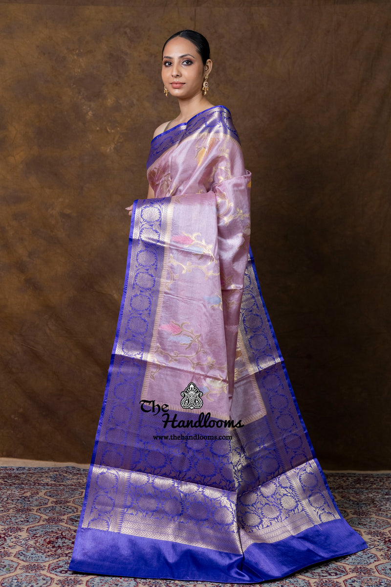 Pure Tussar Silk Handloom Banarasi Saree - Meenakari