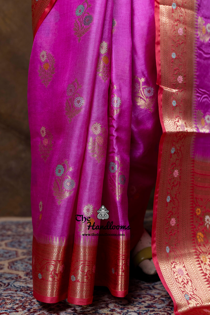 Pure Tussar Silk Handloom Banarasi Saree - Meenakari