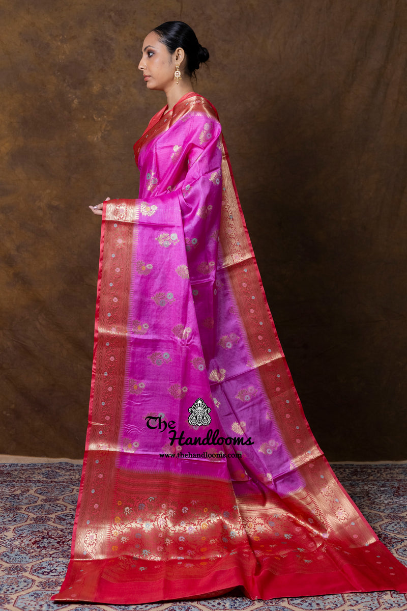 Pure Tussar Silk Handloom Banarasi Saree - Meenakari